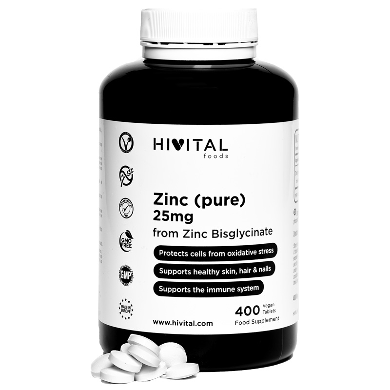 ▷ Zinc Puro 25 Mg | 400 Comprimidos Veganos