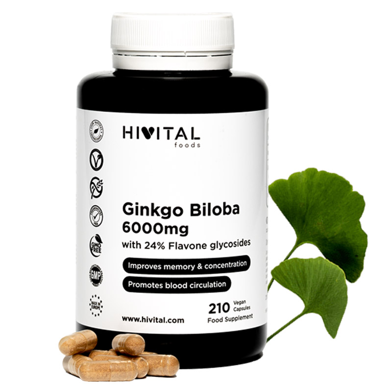 ▷ Ginkgo Biloba 6000 Mg | 210 Cápsulas Veganas