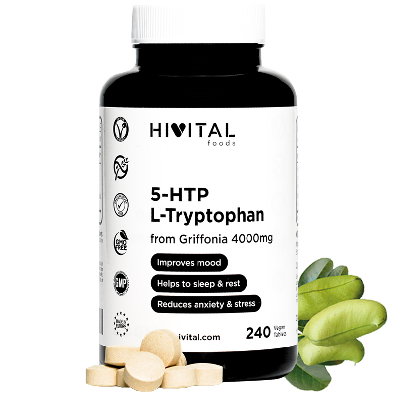 ▷ 5-HTP Triptófano 100 Mg | 240 Comprimidos Veganos