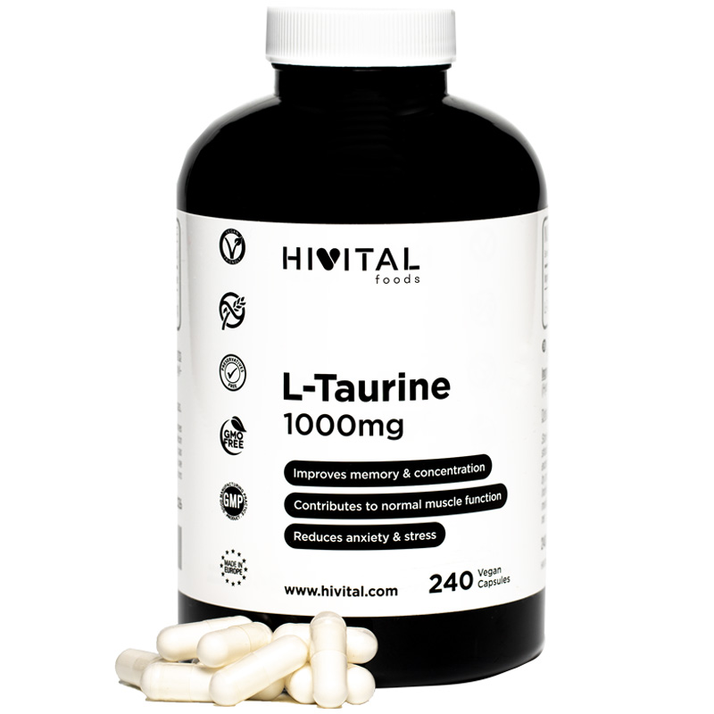 ▷ L-Taurine 1000mg | 240 Vegan Capsules
