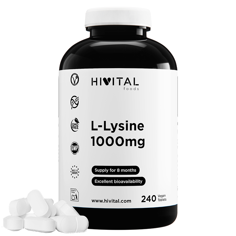 ▷ L-Lisina 1000 mg | 240 comprimidos veganos
