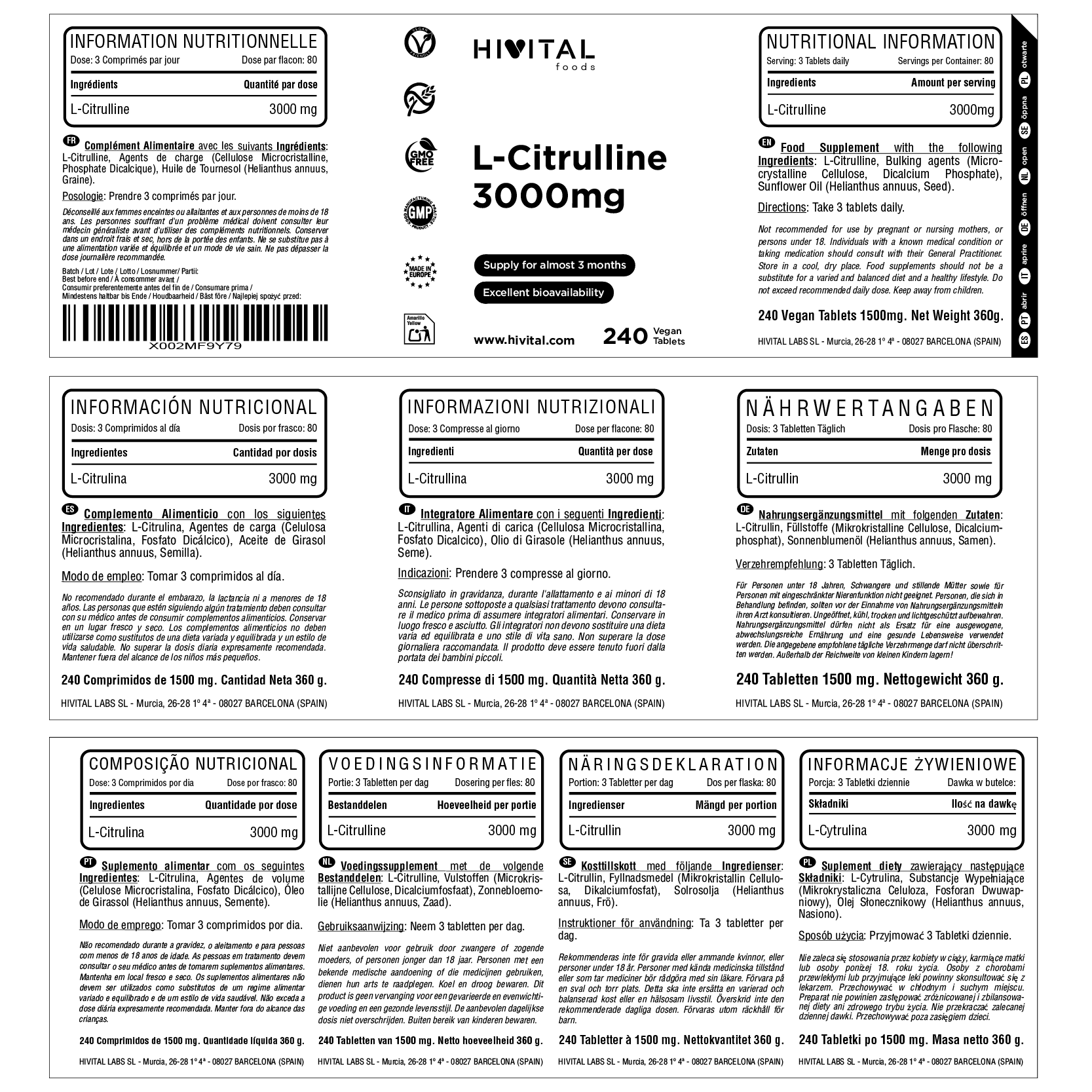 ▷ L-Citrulline 3000mg | 240 vegan tablets - Image 2